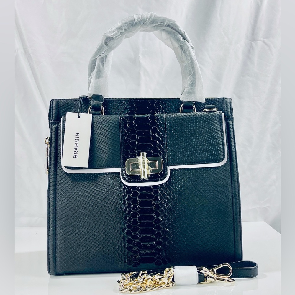 BRAHMIN Harkness Caroline Satchel Black